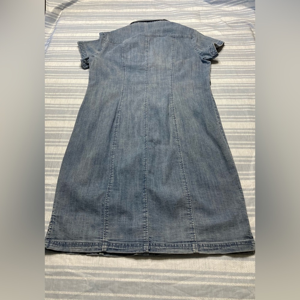 Chico's blue denim button-up dress. - Picture 3 of 3